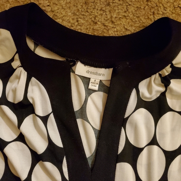 Dressbarn Polka dot black and white fit n flare size 8 - Picture 8 of 9